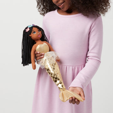 A Large Size Medium Brown Skin Tone Mermaid Doll
