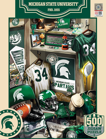 Masterpieces Game Day 500 Piece Jigsaw Puzzle For Adults - Ncaa Michigan State Spartans Locker Room - 15'X21'
