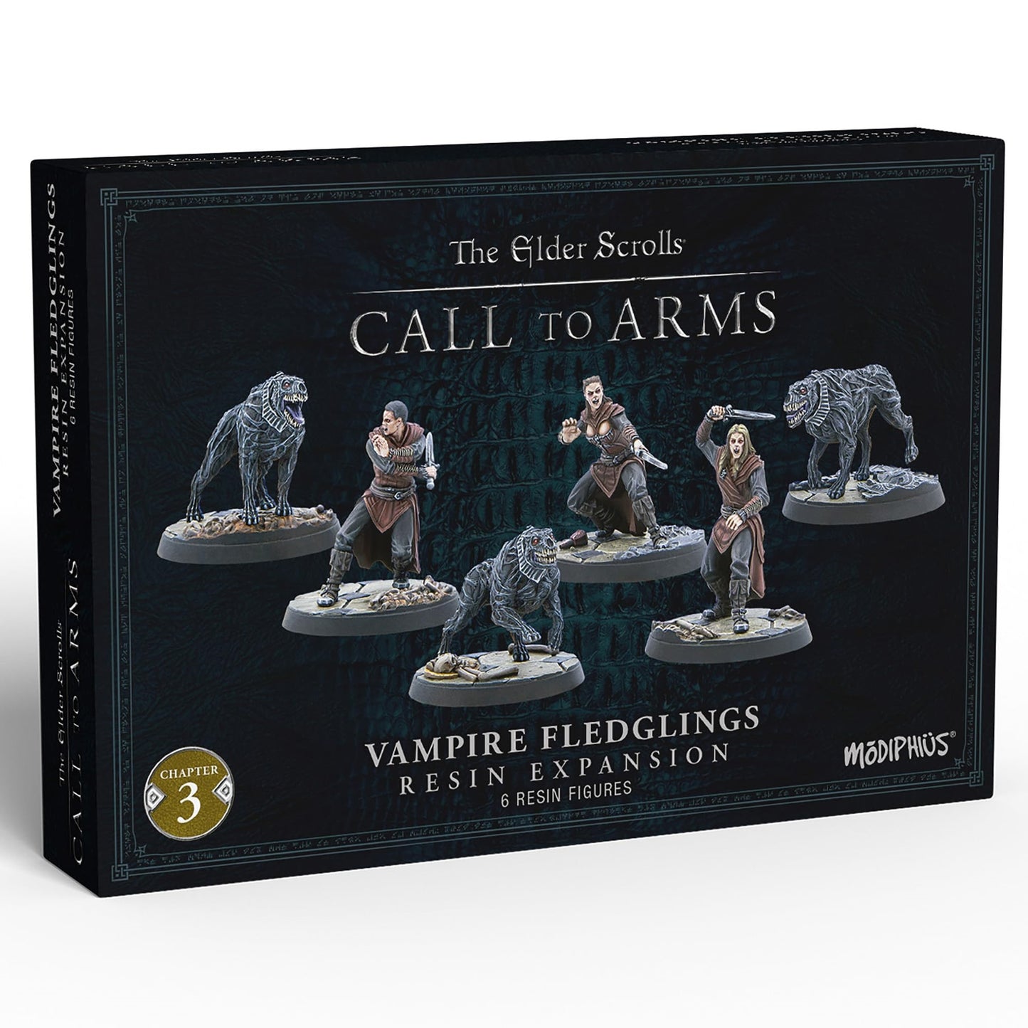Modiphius: The Elder Scrolls: Call To Arms - Vampire Fledglings - 6 Figure Resin Expansion, Chapter 3, Unpainted, 32Mm Rpg Miniatures W/ Scenic Bases