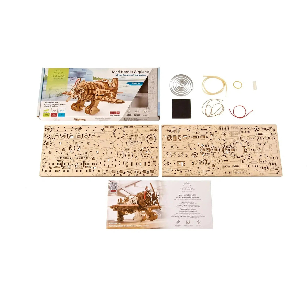 Mad Hornet Airplane 3D Wood Model Kit UGEARS