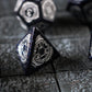 Mage Fury Blue Sandstone Silver Font Gemstone DND Dice Set