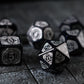 Mage Fury Blue Sandstone Silver Font Gemstone DND Dice Set