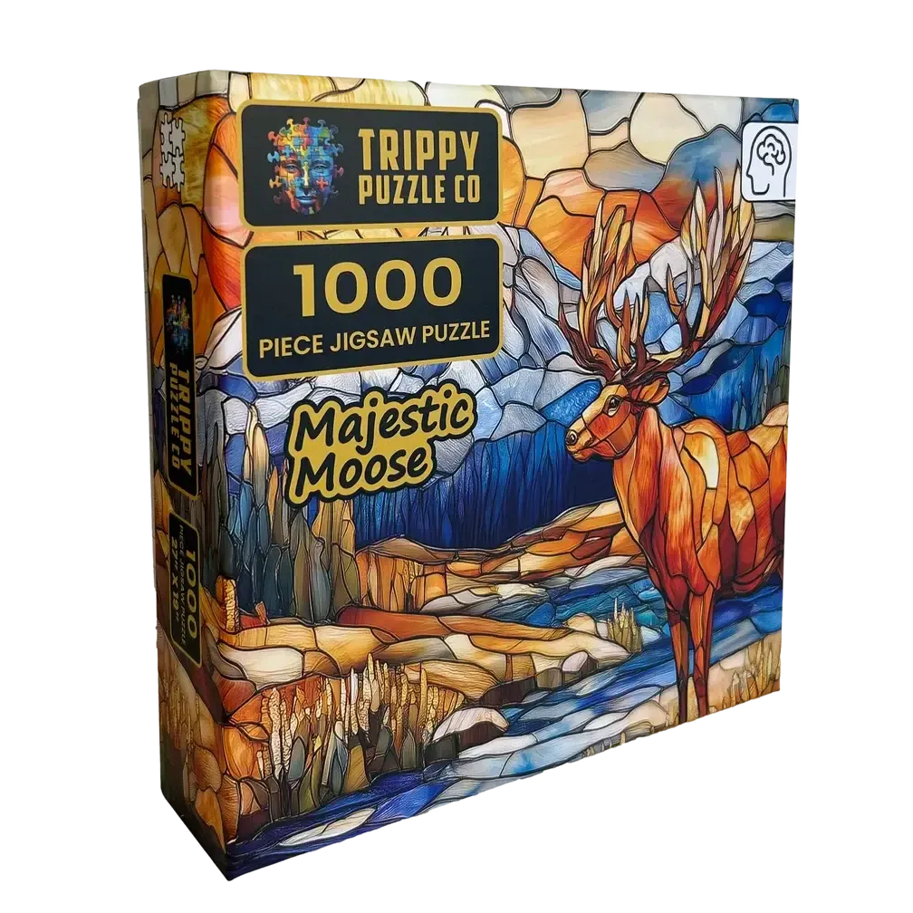 Majestic Moose 1000 Piece Jigsaw Puzzle Trippy