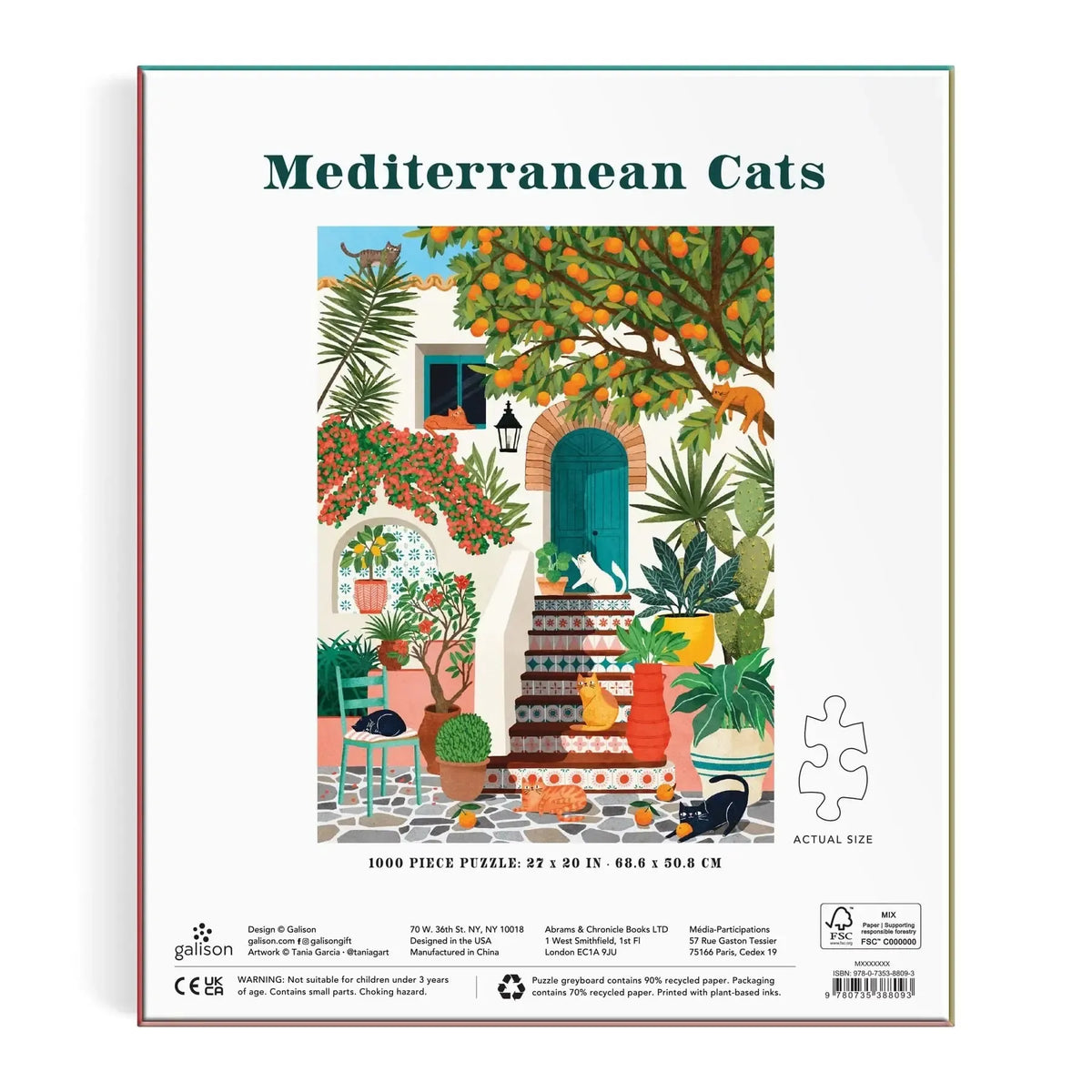Mediterranean Cats 1000 Piece Jigsaw Puzzle Galison