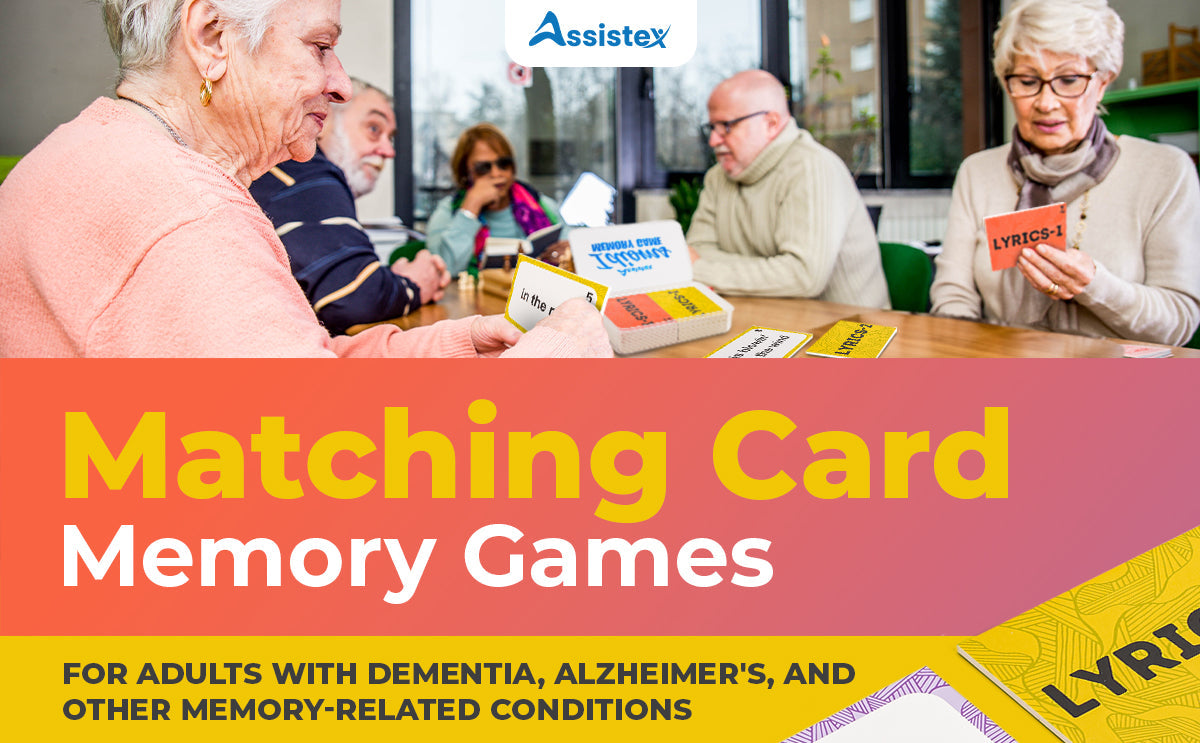 Assistex 2 in 1 Matching Card Memory Games for Seniors –  Lyric and Idiom Matching Card Games for memory loss Dementia Activities for Seniors – Alzheimer's Activities