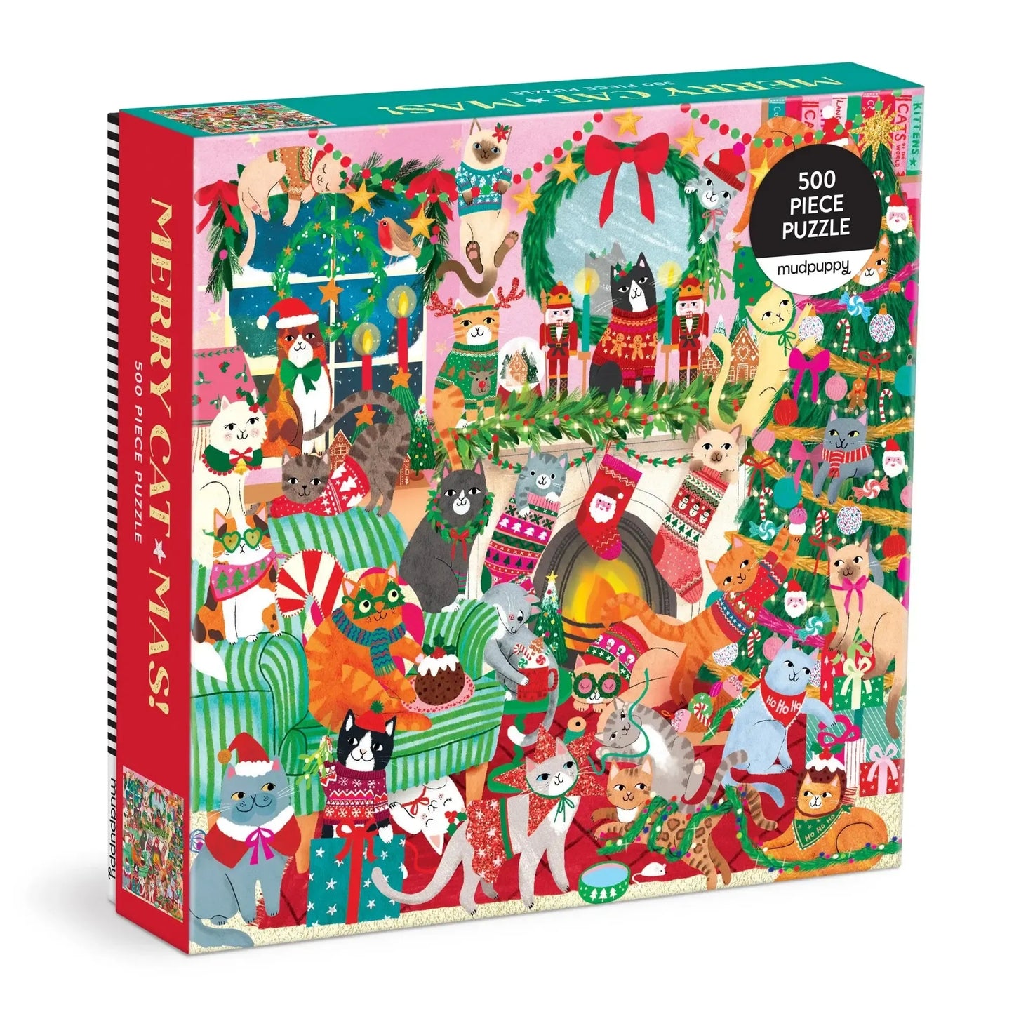 Merry Catmas 500 Piece Jigsaw Puzzle Mudpuppy