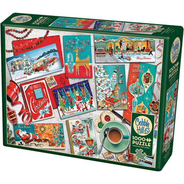 Mid Mod Season's Greetings 1000 Piece Jigsaw Puzzle Cobble Hill