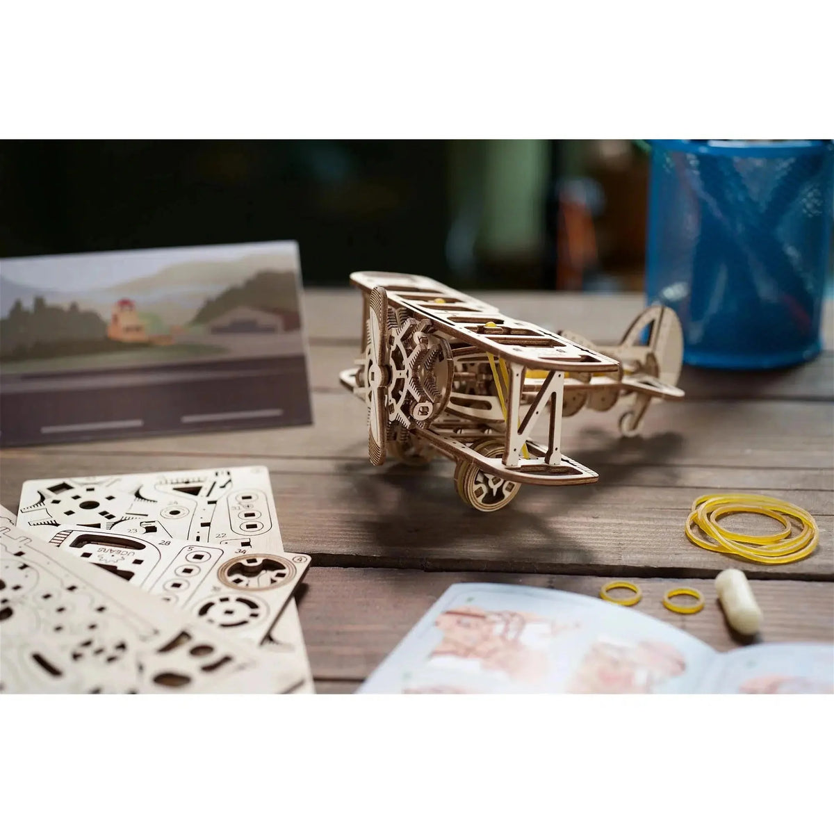 Mini Biplane 3D Wood Model Kit UGEARS
