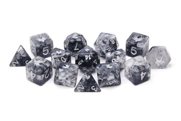 Misty Step – Black & Silver 14-Piece D&D Dice Set