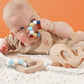 Silicone Bead Teether with Organic Cotton Bag - Calming Moon | Made in the USA 🇺🇸