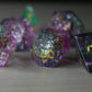Moon Gate Purple Forge Fire Glass DND Dice Set