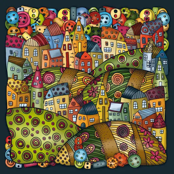 Mountain Village 210 Piece Jigsaw Puzzle with Display Frame Curiosi