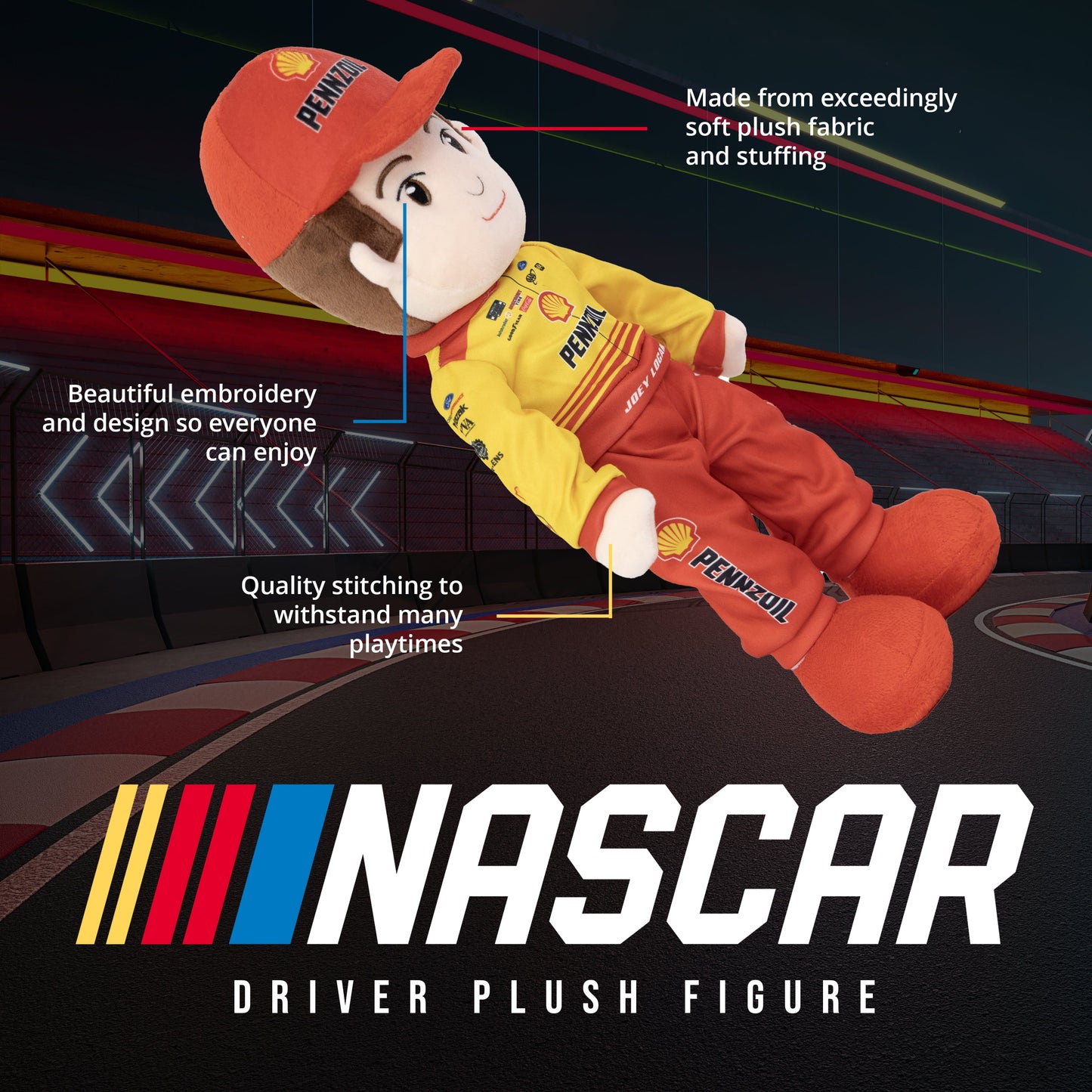 Joey Logano NASCAR Plush | Team Penske Racing Doll 14"