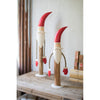Set Of Two Painted Metal And Wood Santas