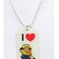 Despicable Me Dog Tag Necklace - I Love Minions