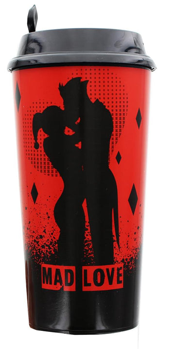 Dc Comics ''Mad Love'' Harley Quinn And The Joker Travel Cup | Red