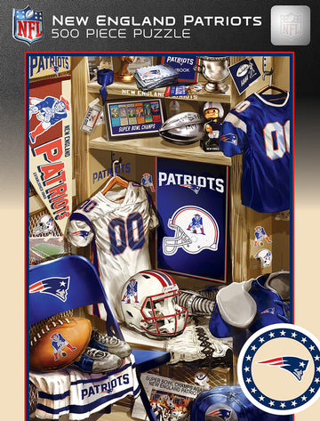 Masterpieces Game Day 500 Piece Jigsaw Puzzle For Adults - Nfl New England Patriots Locker Room - 15'X21'