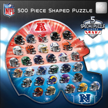 Masterpieces 500 Piece Sports Jigsaw Puzzle For Adults - Nfl Helmet Shaped Puzzle - 25'X22'
