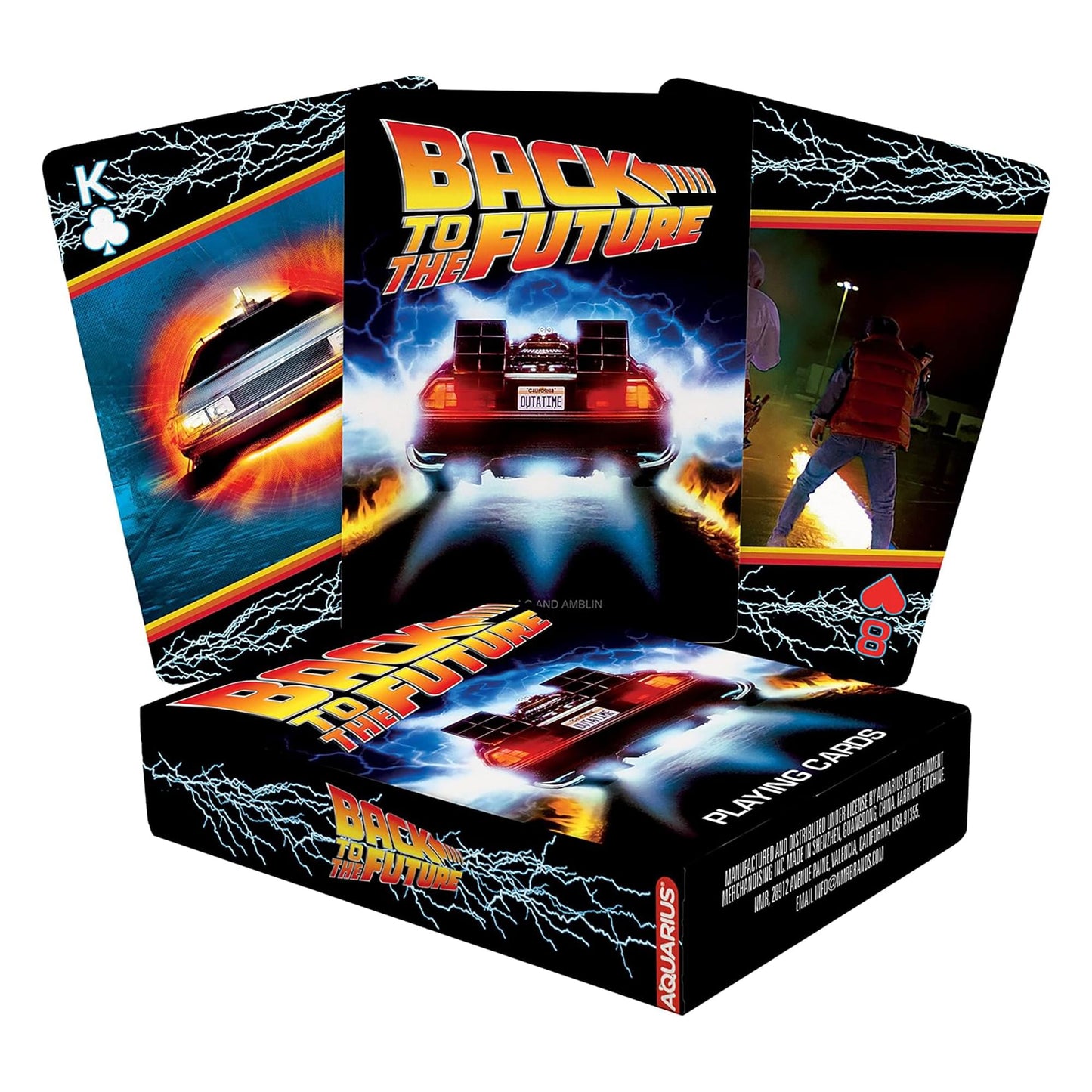 Aquarius Back To The Future Playing Cards - Back To The Future Themed Deck Of Cards For Your Favorite Card Games - Officially Licensed Bttf Merchandise & Collectibles, Black, Red, Yellow, 2.5 X 3.5