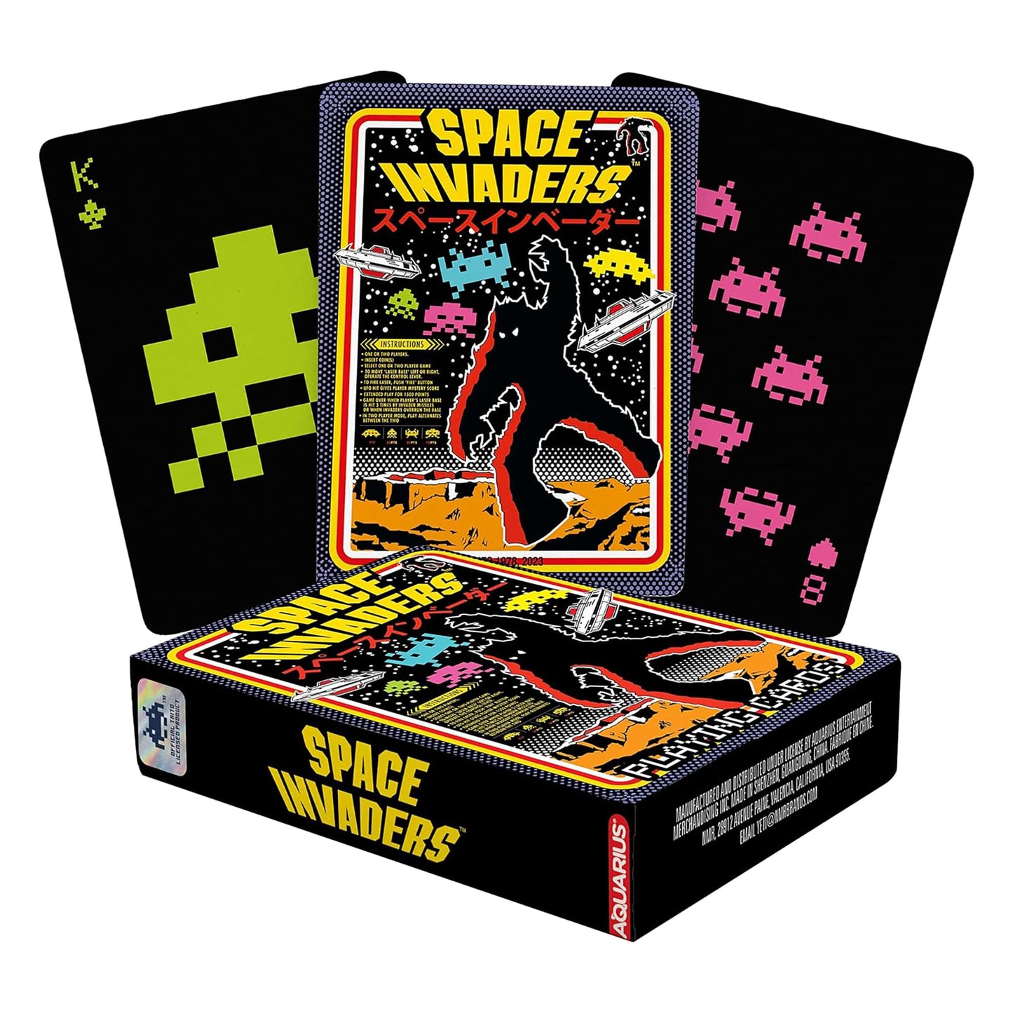 Aquarius Space Invaders Playing Cards – Space Invaders Themed Deck Of Cards For Your Favorite Card Games - Officially Licensed Space Invaders Merchandise & Collectibles