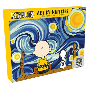 AQUARIUS Peanuts Starry Night Painting Kit, 16" x 20", Cotton Material, Model 88008