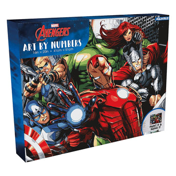 Aquarius Marvel Avengers Assemble Art By Numbers - 16 X 20 Inches Avengers Themed Paint By Number For Adults & Kids - Diy Color