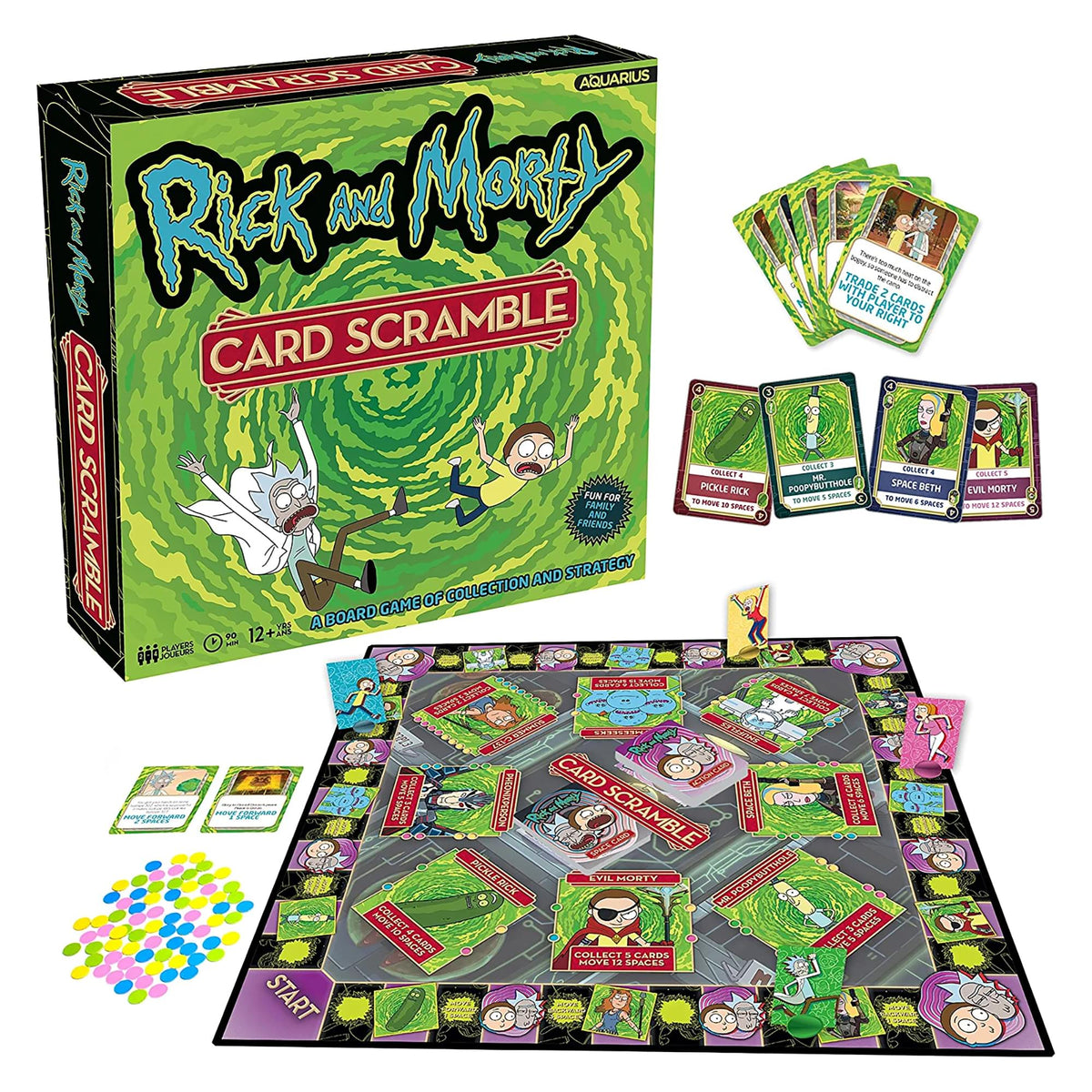 Rick and Morty card Scramble Board game