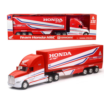 Kenworth Semi-Truck Red And White ''Team Honda Hrc'' 1/32 Diecast Model By New Ray