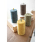 SET OF FOUR FAUX VELVET CANDLES - ONE EACH COLOR