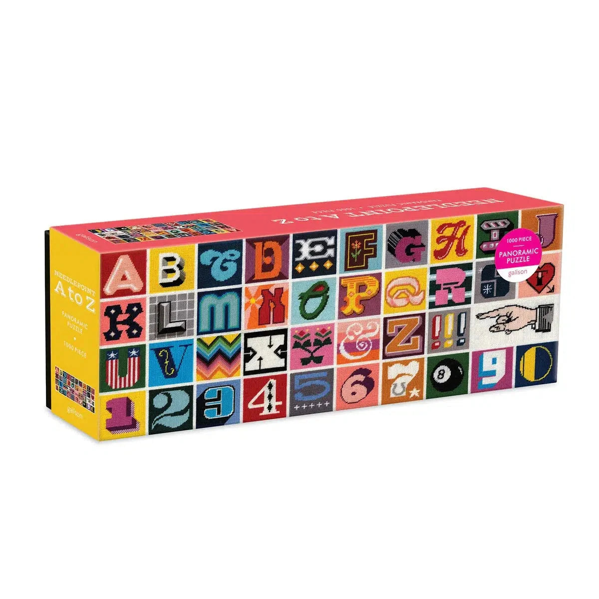 Needlepoint A to Z 1000 Piece Panoramic Jigsaw Puzzle Galison