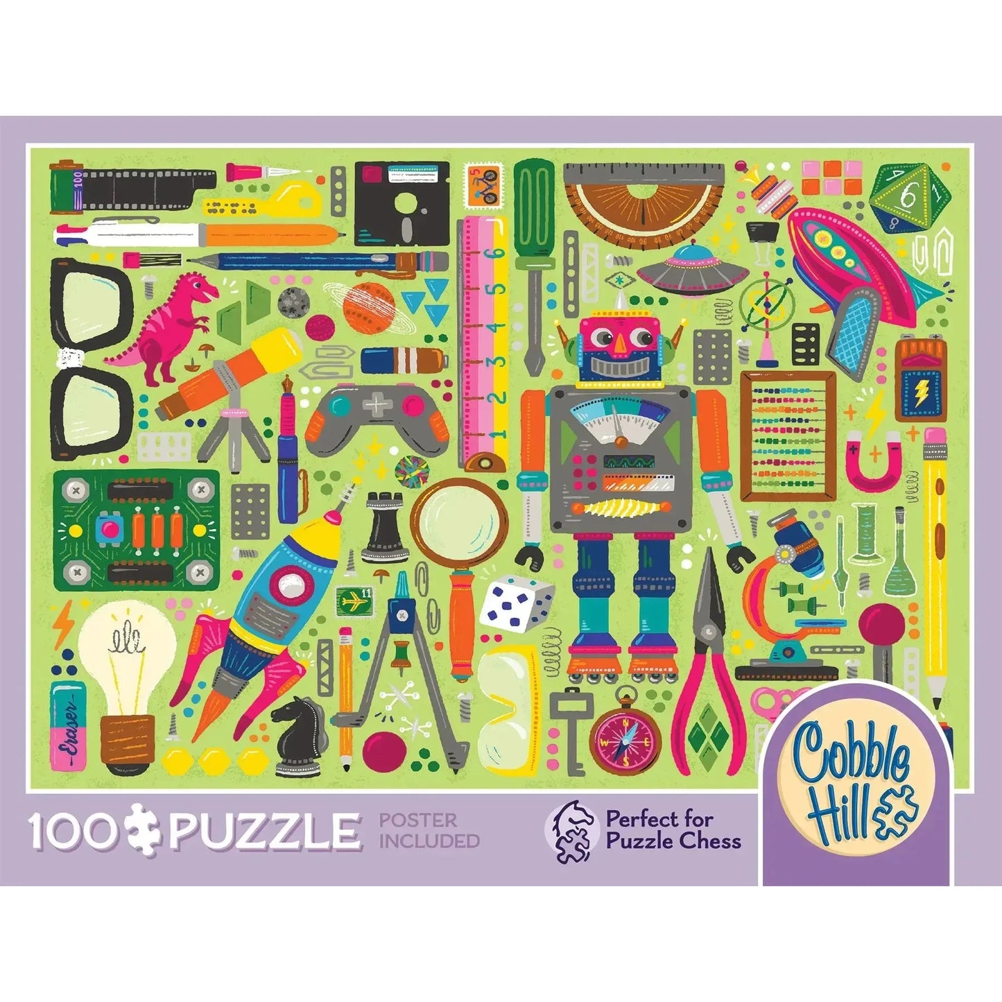 Nerdy Junk Drawer 100 Large Piece Jigsaw Puzzle Cobble Hill