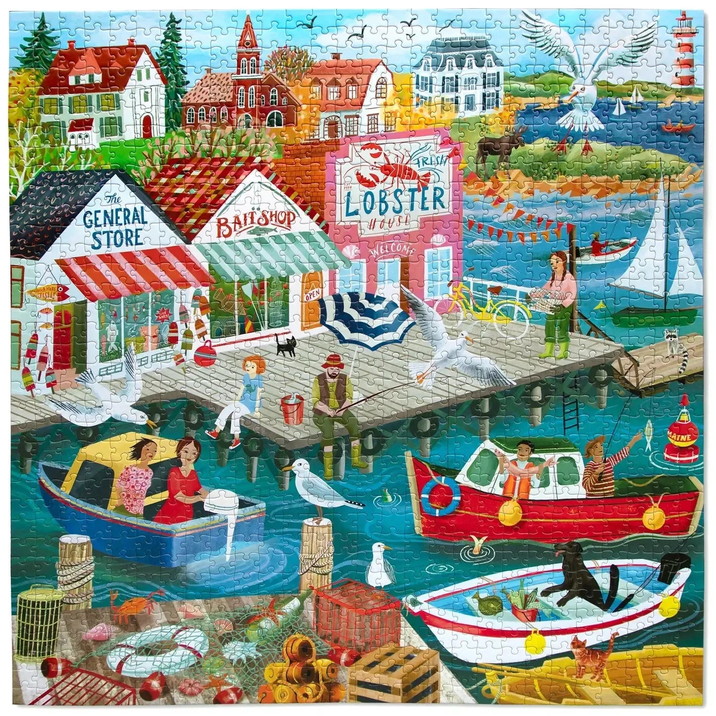 New England Wharf 1000 Piece Jigsaw Puzzle eeBoo