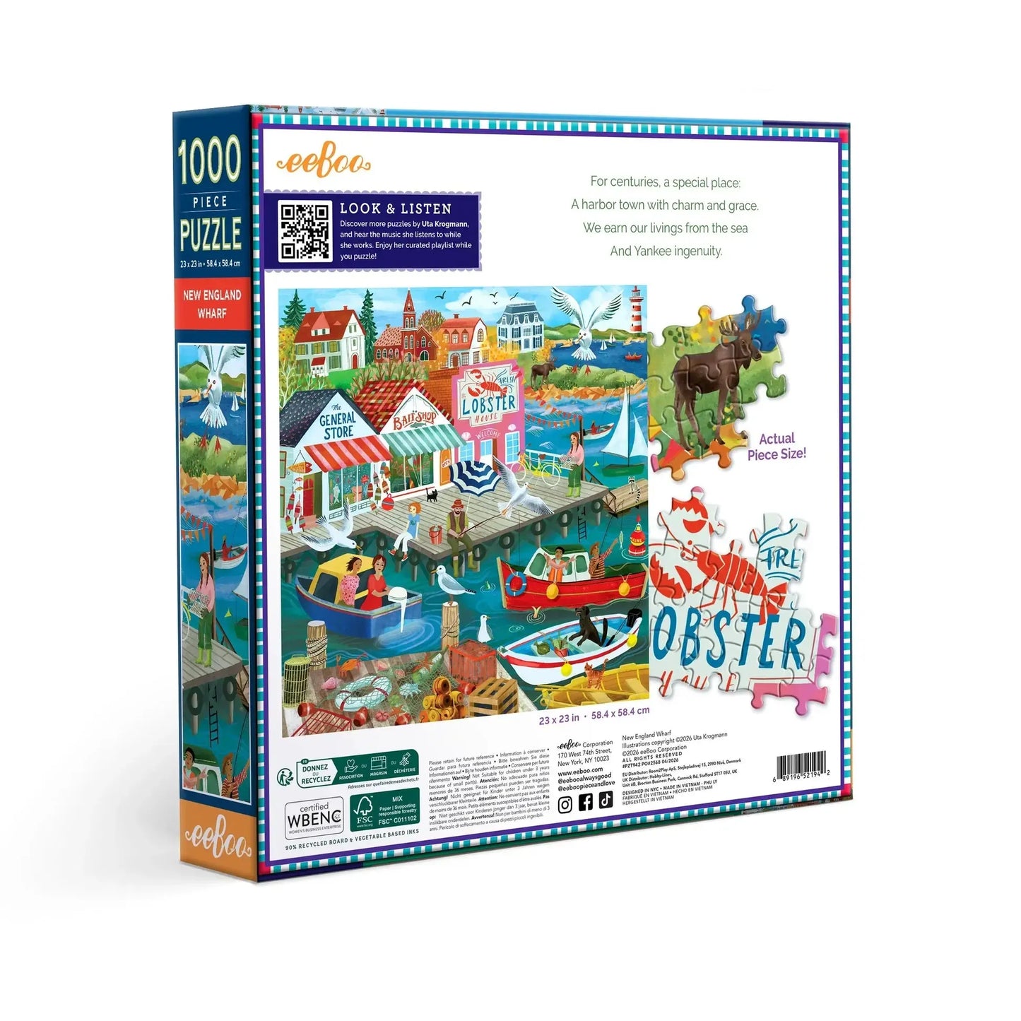 New England Wharf 1000 Piece Jigsaw Puzzle eeBoo