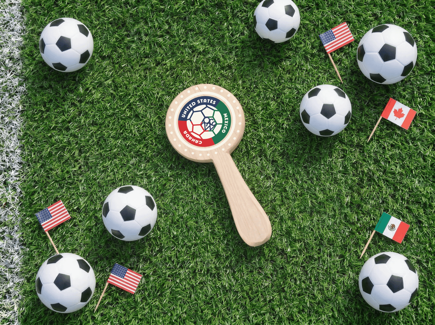 Maple Wood Soccer Fan Cheer Stick | USA Made Match Day Noise Maker