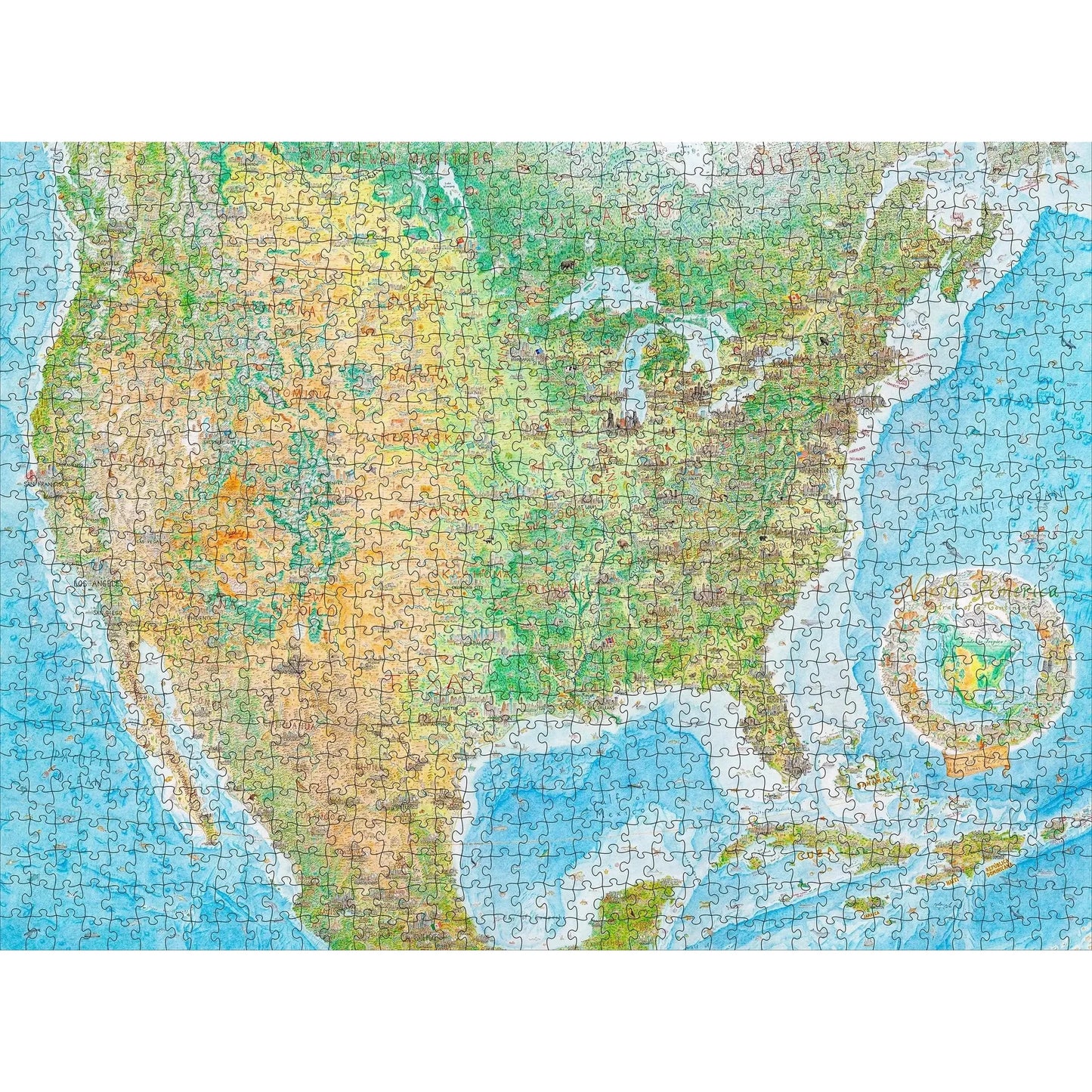 North America: Tundra To Tropics 1000 Piece Jigsaw Puzzle Pomegranate
