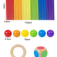Wooden Kidsren's Stick Insertion Game Baby Draw Stick Color Cognitive Pitching Montessori Family Interactive Toy