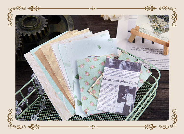 Picking up Korean Material Paper Qingye Whispering Series ins Small Fresh Broken Flowers diy Hand Account Collage Background Material