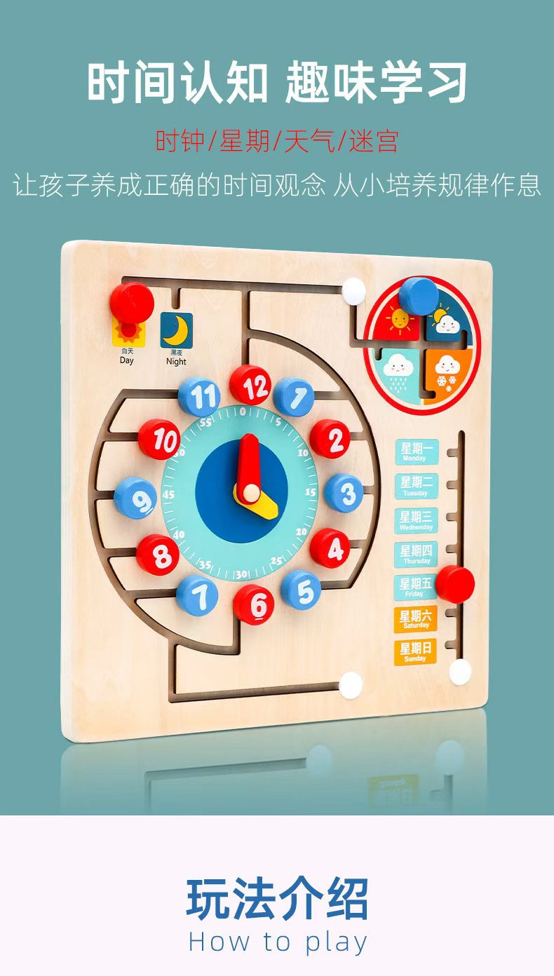 Specialized Clock Teaching Aids for Elementary School: Clock Models for First and Second Graders, Alarm Clock Face, Children's Learning Time Toys