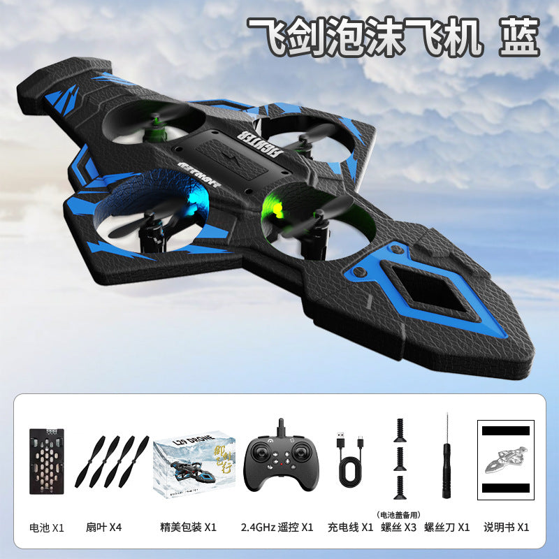 Cross-Border New Remote Control Flying Sword Gravity Sensing Stunt Foam Colorful Light Charging Model Resistant to Falling Sword Flying Aircraft