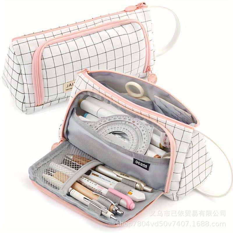 Large-Capacity Retractable Pencil Case Stationery Box in Japanese and Korean Style, Macaron Color, Upgraded Version for Primary and Secondary School Students, in Stock