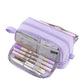 Han Feng Japanese Style New Large Capacity Pencil Case Double Layer Solid Color Multifunctional Pencil Case for Men and Women Middle School Students Pencil Bag