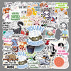 50 cartoon animal quotation stickers text creative graffiti notebook mobile phone book goo card suit stickers