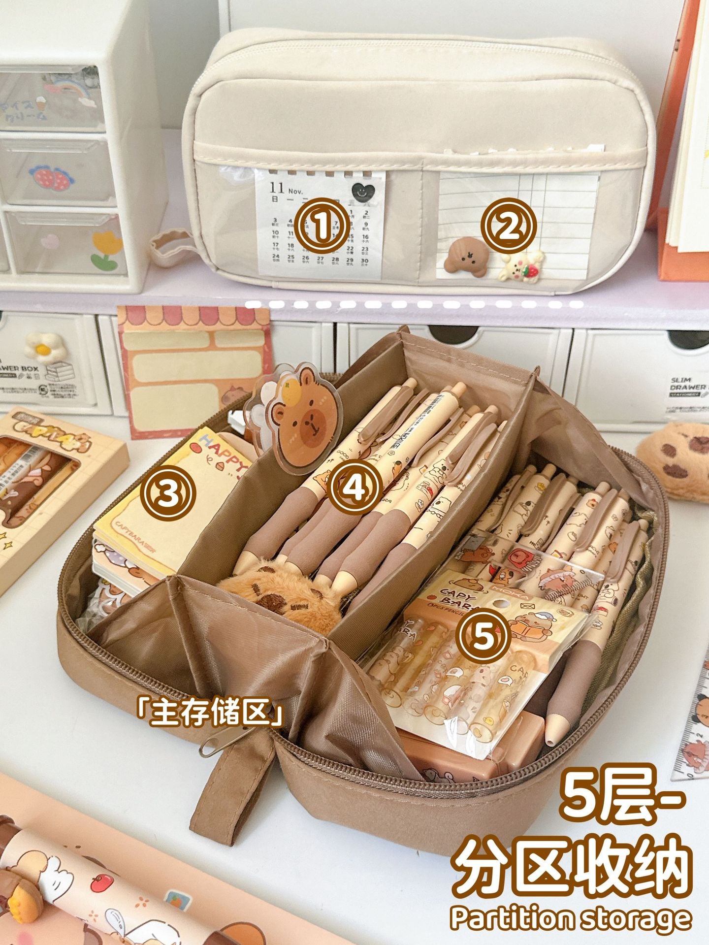New Volcano Pencil Bag Large Capacity High Color Value Stationery Box for Men and Women Students 2025 Super Fire Pencil Case Storage Bag