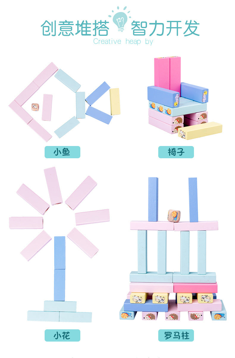 51 Pieces of Digital Colorful Jenga Building Blocks for Kidsren's Educational Jenga Wooden Adult Toys