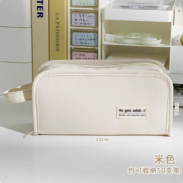 Three-Dimensional New Pencil Case for High School Students, Simple Large-Capacity High-Value Stationery Bag, Storage Bag