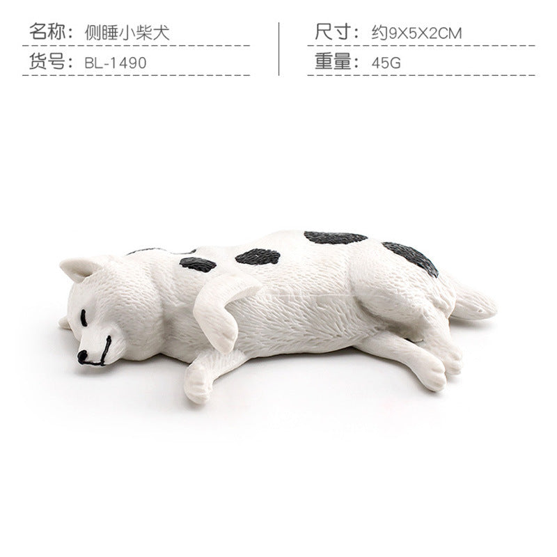Cross-border Children's Cognitive Simulation Pet Dog Model Sleeping Posture French Bulldog Chai Dog Decorative Ornament Toy