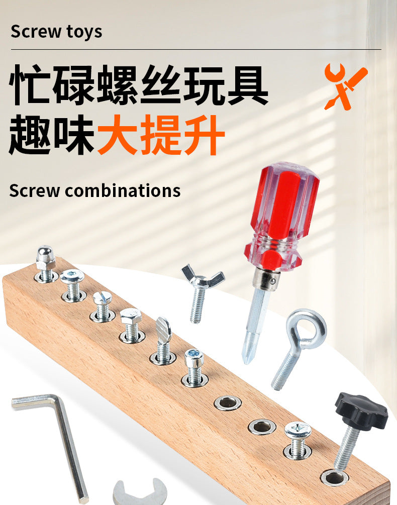 Montessori Early Education Wooden Toys Screw Dismounting Tools Use Exercise Cognitive Toys Kindergarten Small Class