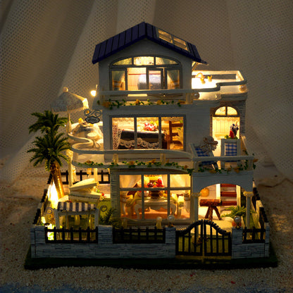 Tianyu DIY Hand-Assembled Mini Model Cabin Wooden House Toy Luminous Birthday Gift Wholesale Stereo