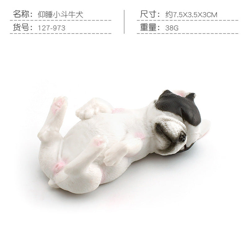 Cross-border Children's Cognitive Simulation Pet Dog Model Sleeping Posture French Bulldog Chai Dog Decorative Ornament Toy