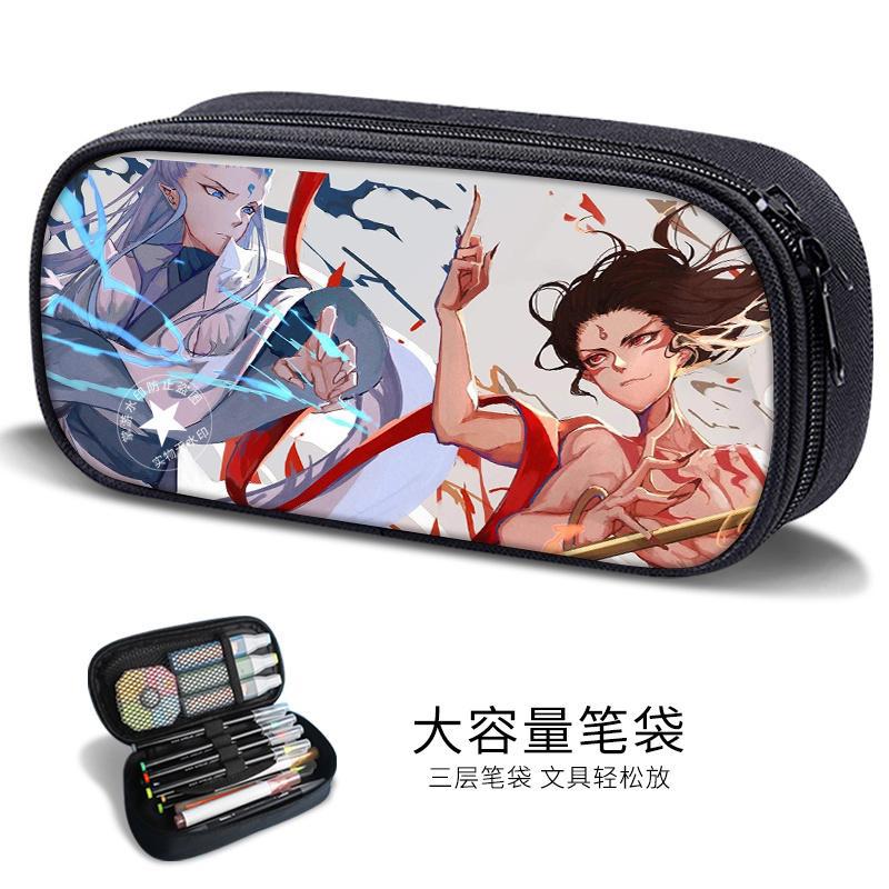 Essential Stationery for the Beginning of School: Nezha the Magic Child Sea Pen Bag for Boys, Anime Merchandise, Lotus Cake Cp Unisex Stationery Box Trend